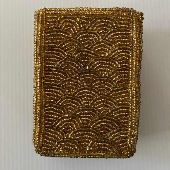 Vintage Gold Glass Beaded Cigarette Case - Picture 9 of 15